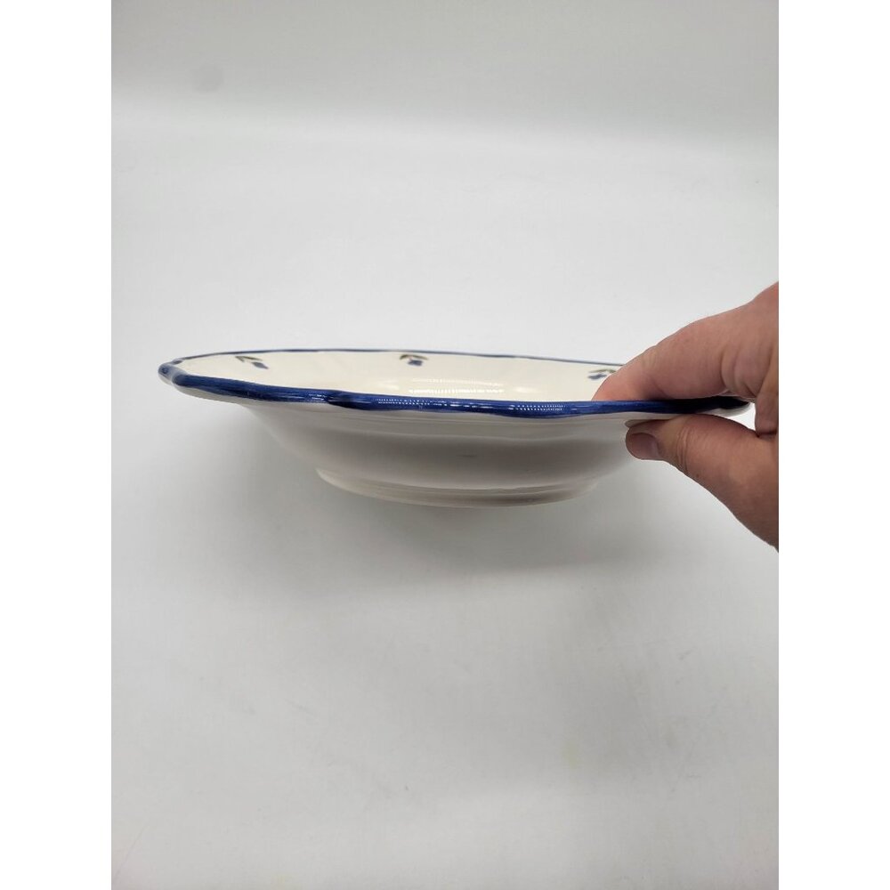 Sur La Table x Jacques Pépin Large Rim Soup Bowl Blue Chickens Rooster Farm - Picture 6 of 6